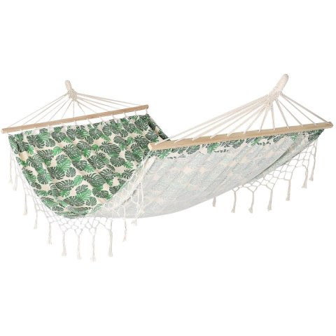 HAMAK OGRODOWY 2 OSOBOWY 200X150CM Z DRĄŻKIEM I Z FRĘDZLAMI MIAMI NATURA JUNGLE
