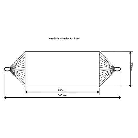 HAMAK OGRODOWY 2 OSOBOWY XXL 250x150CM Z POKROWCEM NIEBIESKI