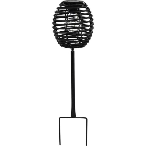 LAMPA SOLARNA KULA RATTAN CZARNA PROGARDEN
