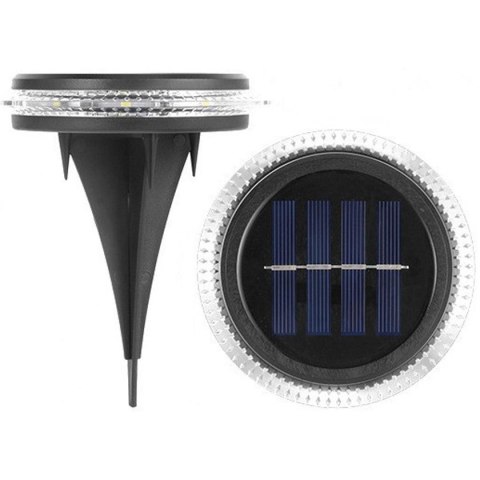 LAMPY SOLARNE DYSKOWE DO WBICIA W GRUNT LUB MONTAŻU NA ŚCIANIE KPL.2SZT