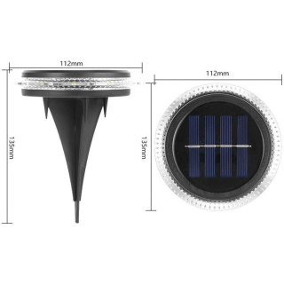 LAMPY SOLARNE DYSKOWE DO WBICIA W GRUNT LUB MONTAŻU NA ŚCIANIE KPL.2SZT