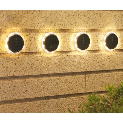 LAMPY SOLARNE DYSKOWE DO WBICIA W GRUNT LUB MONTAŻU NA ŚCIANIE KPL.2SZT