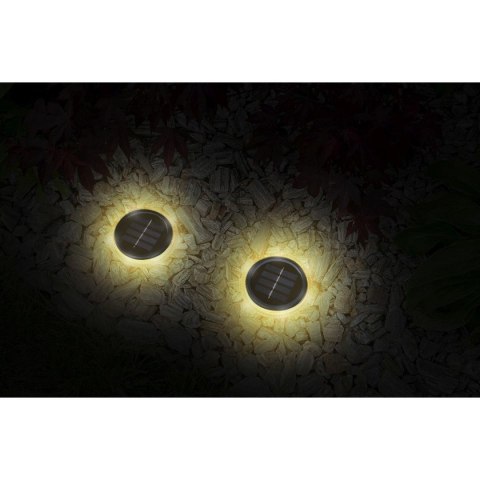 LAMPY SOLARNE DYSKOWE DO WBICIA W GRUNT LUB MONTAŻU NA ŚCIANIE KPL.2SZT