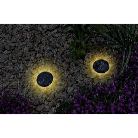 LAMPY SOLARNE DYSKOWE DO WBICIA W GRUNT LUB MONTAŻU NA ŚCIANIE KPL.2SZT
