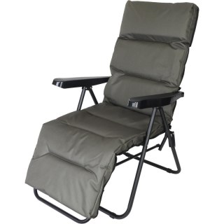 FOTEL OGRODOWY Z PODNÓŻKIEM 57x83x106CM SZARO-ZIELONY