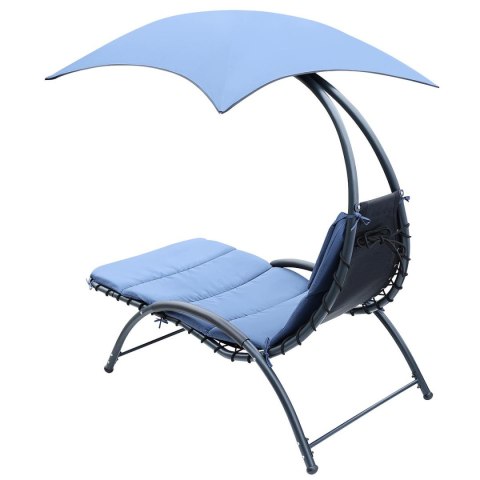 LEŻAK FOTEL Z PARASOLEM BERGAMO 200x125x180CM GRANAT