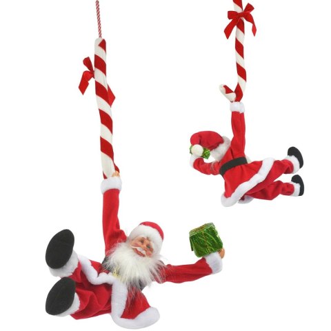 MIKOŁAJ ŚWIĄTECZNY GRAJĄCY RUSZAJĄCY SIĘ WISZĄCY Z LIZAKIEM CANDY 82CM MICA