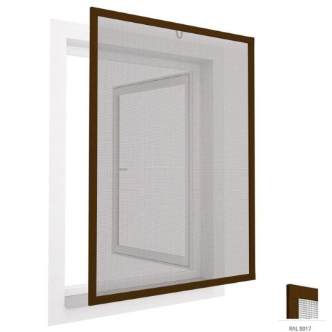 MOSKITIERA OKNO ALU 100X120 BRĄZ PLUS