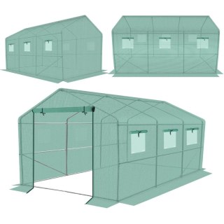SZKLARNIA TUNEL OGRODOWY 200x350x200CM PE KONSTRUKCJA STAL ZIELONA