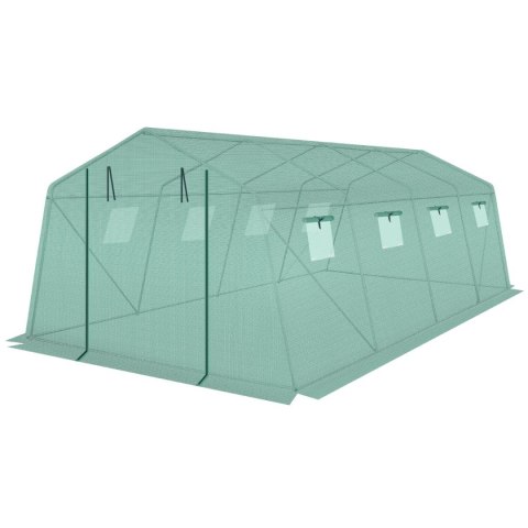 SZKLARNIA TUNEL OGRODOWY 300x600x200CM PE KONSTRUKCJA STAL ZIELONY