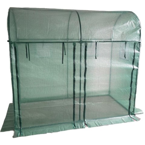SZKLARNIA TUNEL OGRODOWY DWA WEJŚCIA DO POMIDORÓW I OGÓRKÓW 200x100x180CM ZIELONY
