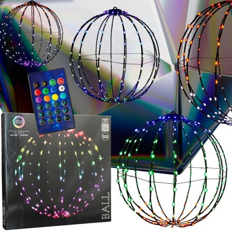 KULA DEKORACYJNA WISZĄCA 168LED RGB 40CM