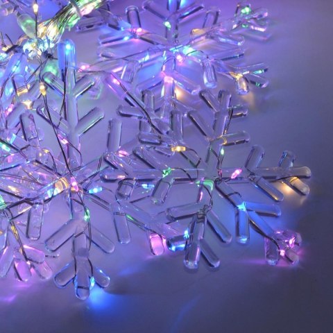 LAMPKI CHOINKOWE KURTYNA ŚWIETLNA 120x120 CM 232LED MULTIKOLOR PŁATKI ŚNIEGU