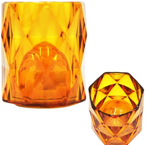 MINI LAMPA DEKORACYJNA 6 CM AMBER CIEPŁY BIAŁY 1 LED