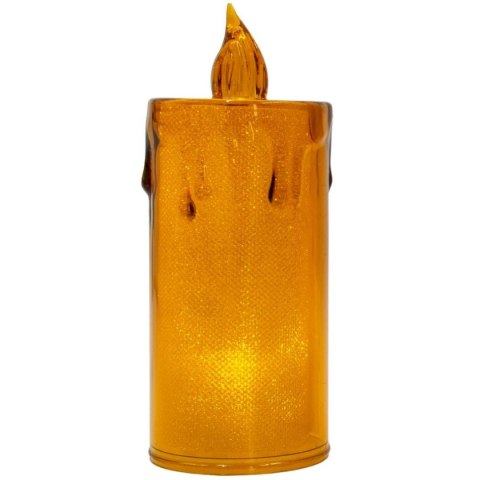 ŚWIECA DEKORACYJNA 10,5 CM AMBER CIEPŁY BIAŁY 1 LED