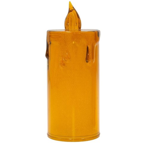 ŚWIECA DEKORACYJNA 12,5 CM AMBER CIEPŁY BIAŁY 1 LED