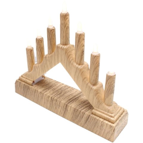 ŚWIECZNIK ADWENTOWY 15,5x3,2x13,5CM 7 LAMPEK ZASILANY NA BATERIE SOSNA