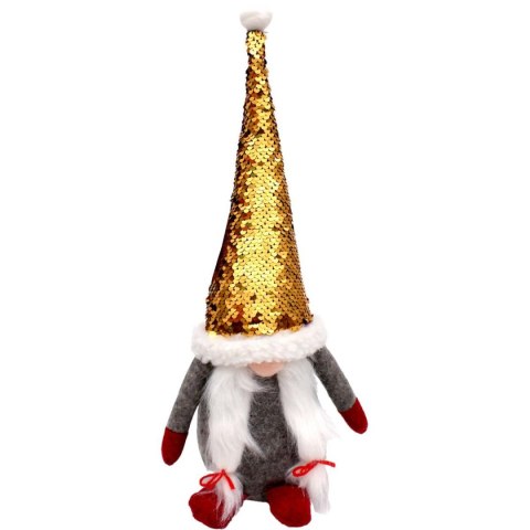 SKRZAT GNOM DEKORACYJNY Z MAGICZNYMI CEKINAMI 35CM SZARY