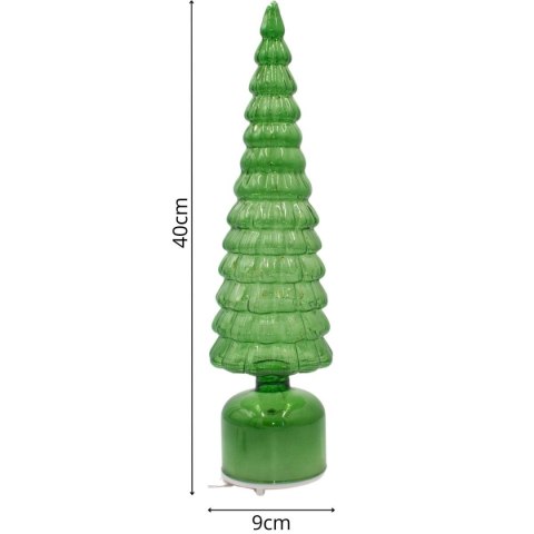 CHOINKA DEKORACYJNA ZIELONA LED 13 KORON CIEPŁY BIAŁY 40CM