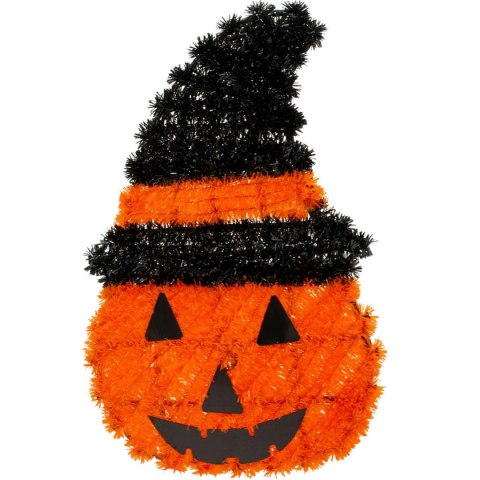 FIGURKA DEKORACYJNA DYNIA 35CM HALLOWEEN POMARAŃCZOWY PASEK