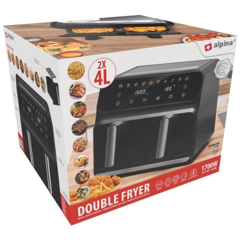 FRYTOWNICA BEZTŁUSZCZOWA 1700W 2x4L ALPINA
