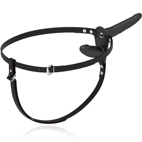 Fetish Submissive Harness Double System Czarny, Wibracja, Regulowany