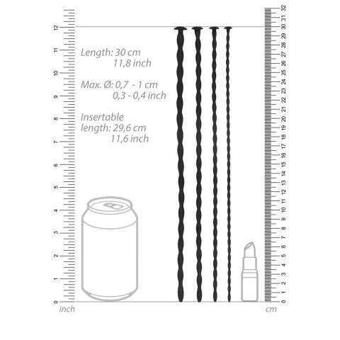 Ouch! Advanced Spiral Silicone Plug Set - 4 rozmiary, 29,6 cm