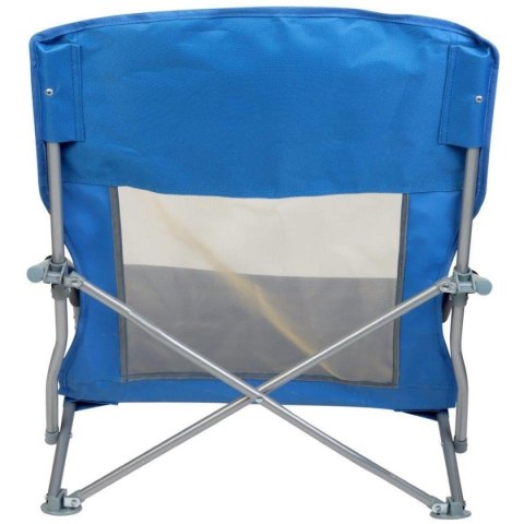 FOTEL TURYSTYCZNO PLAŻOWY Z PODŁOKIETNIKAMI 55x58x64CM SKŁADANY NIEBIESKI