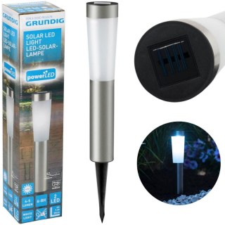 LAMPA SOLARNA 2 LED 56CM INOX GRUNDIG