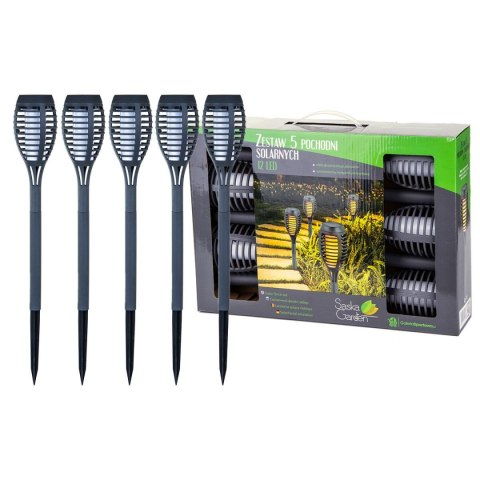 POCHODNIA LAMPA SOLARNA TAŃCZĄCE PŁOMYKI 12 LED SMD 7,5x7,5x46,5CM KPL.5SZT
