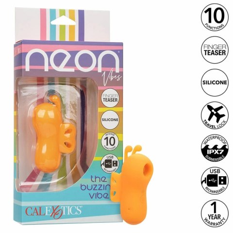 CalExotics Neon Vibes Buzzing Vibe Finger - stymulator palcowy, pomarańczowy, 10 trybow