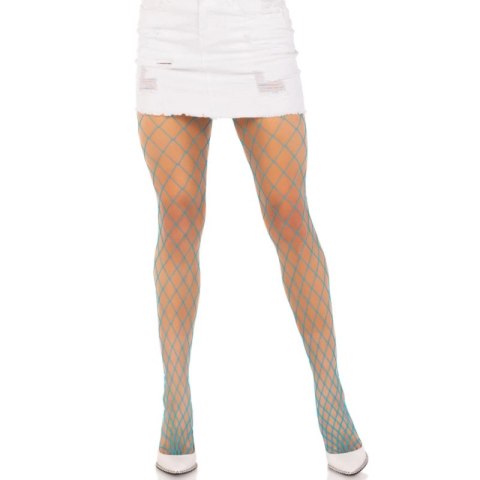 Leg Avenue Diamond Net Rajstopy Neonowy Niebieski One Size