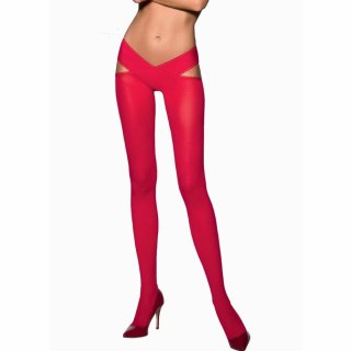Passion TIOPEN 005 Rajstopy czerwone 1/2, 60 DEN, wycięcie na biodrach