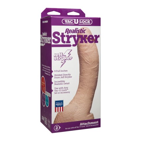 Doc Johnson Stryker model Vac-U-Lock 24 cm, biały, system kompatybilny