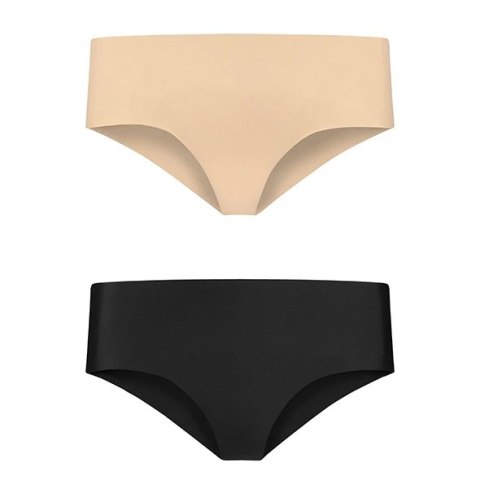 Bye Bra Invisible Hipster XL - Bezszwowe Majtki 2-Pack Nude & Black