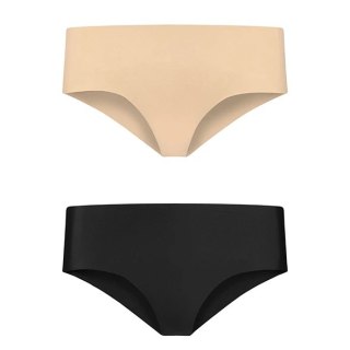 Bye Bra Invisible Hipster S 2-pack majtki bezszwowe nude & black
