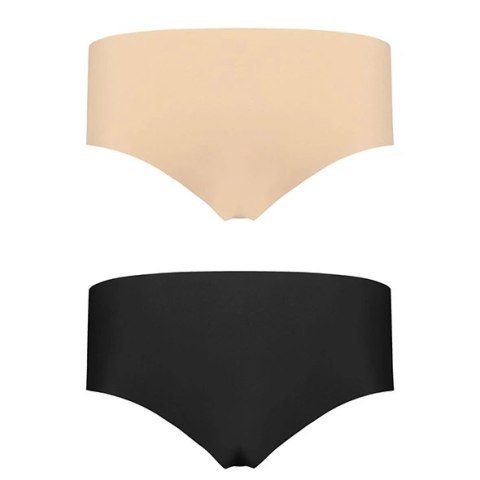Bye Bra Invisible Hipster S 2-pack majtki bezszwowe nude & black