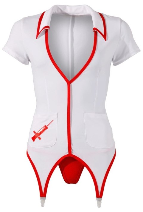 Cottelli Costumes stroj pielęgniarki M biało-czerwony, głęboki dekolt