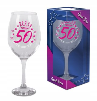 Kieliszek do wina prezent na 50 urodziny upominek 580ml GOOD TIME