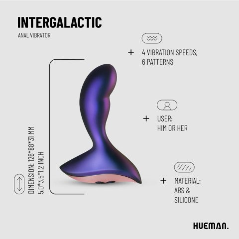 Hueman Intergalactic model zdalnie sterowany, silikonowy wibrator analny