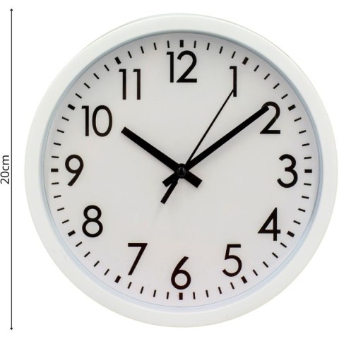 ZEGAR ŚCIENNY PP 20CM BIAŁY