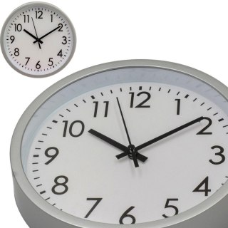 ZEGAR ŚCIENNY PP 20CM SREBRNY