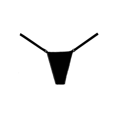 Allure Wetlook Plus Size - stringi z efektownym tyłem, czarne