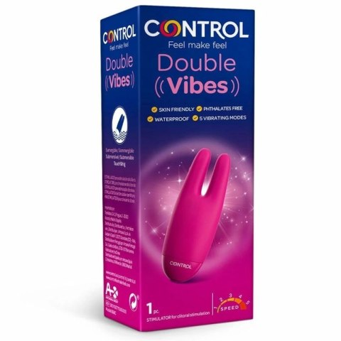 Control Double Vibes - dwugłowicowy stymulator wibracyjny, silikon medyczny