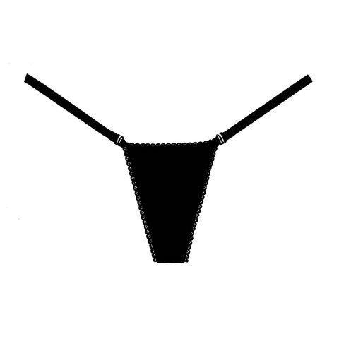 Obsessive Velvet Allure - stringi damskie z aksamitu, czarne