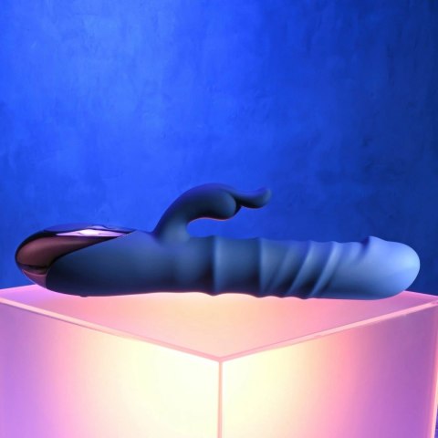 Evolved Ringer Rabbit Royal Blue - wibrator z funkcją ruchomych pierścieni