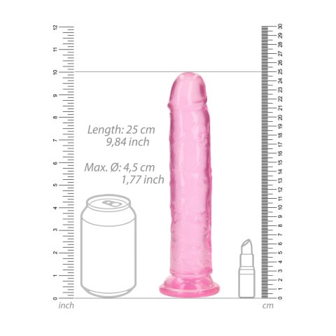 RealRock Crystal Clear 23 cm - Model z Przyssawką, Transparentny