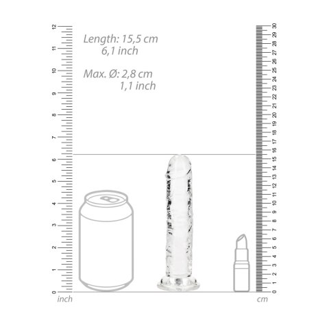 RealRock CRYSTAL CLEAR - Model z przyssawką 14,5 cm, transparentny