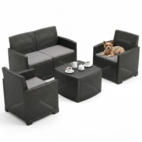 ZESTAW MEBLI WYPOCZYNKOWYCH 2 FOTELE + SOFA + STOLIK COMO