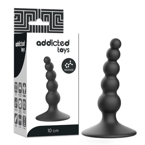 Addicted Toys Plug silikonowy 10 cm czarny - miękki, anatomiczny